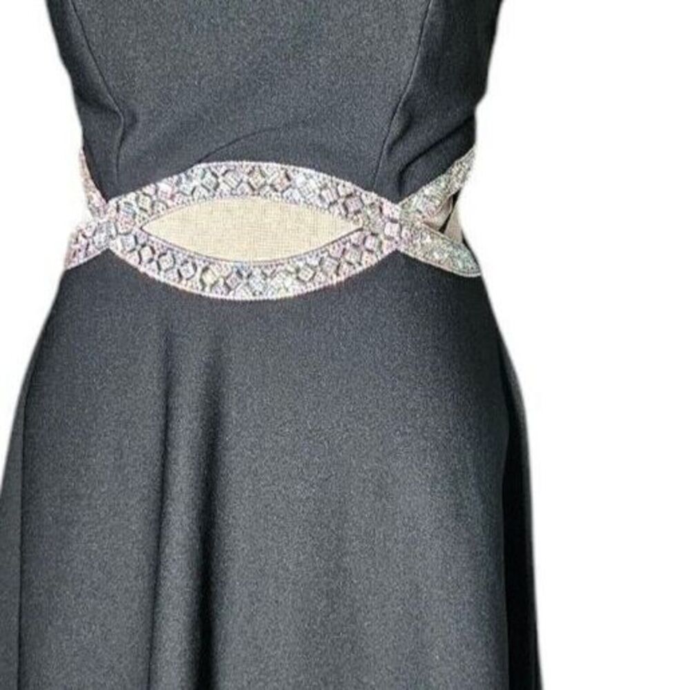 Speechless Formal Prom Dress Size 11 Black High Low Cut Out Waist Rhinestones - Picture 4 of 8